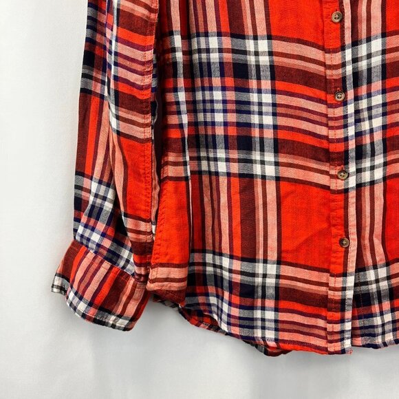 Merona Womens Multicolor Plaid Long Sleeve Collared Button Up Shirt Size XS - Picture 7 of 10